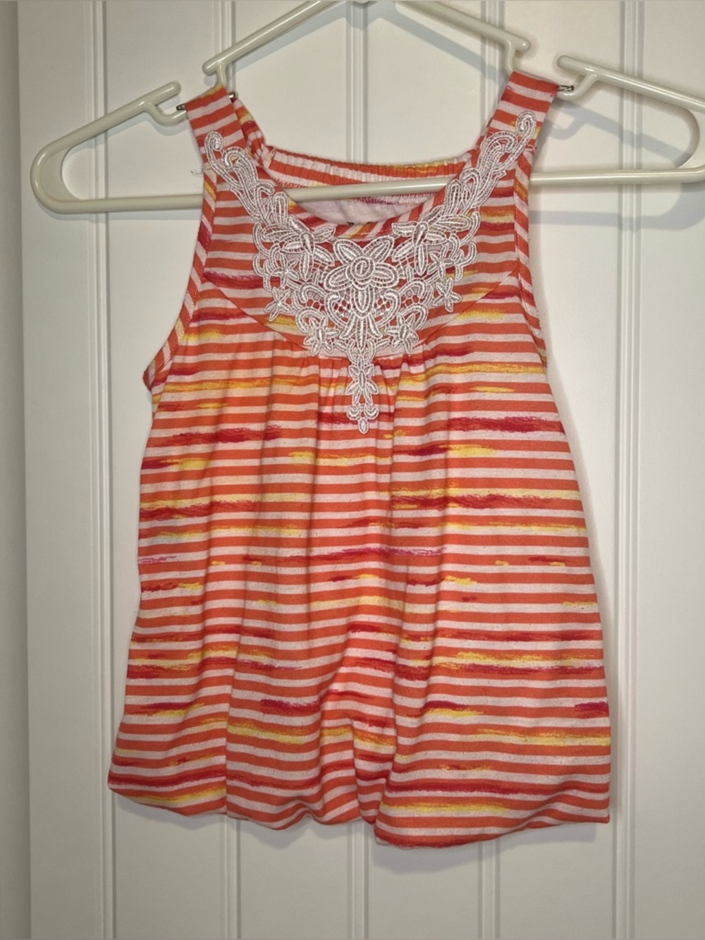 Orange striped tank top